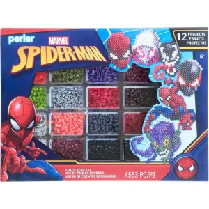 IG Design Group 80-57021 Perler Marvel's Spider-Man Deluxe Box Fused Bead Kit 4453 Pieces