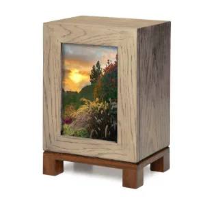 IMPERFECT SELECTION - ADULT Rustic Style Photo Frame Urn - Garden at Sunset