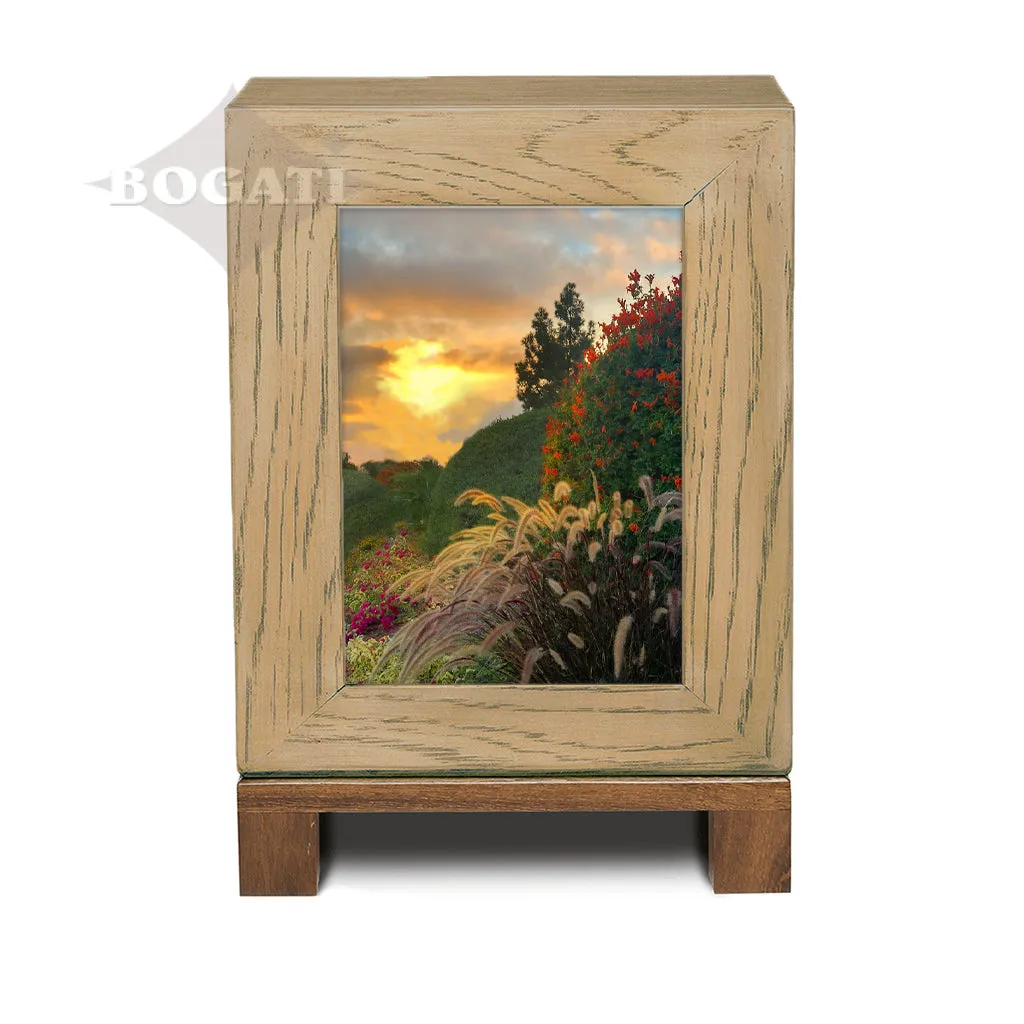 IMPERFECT SELECTION - ADULT Rustic Style Photo Frame Urn - Garden at Sunset