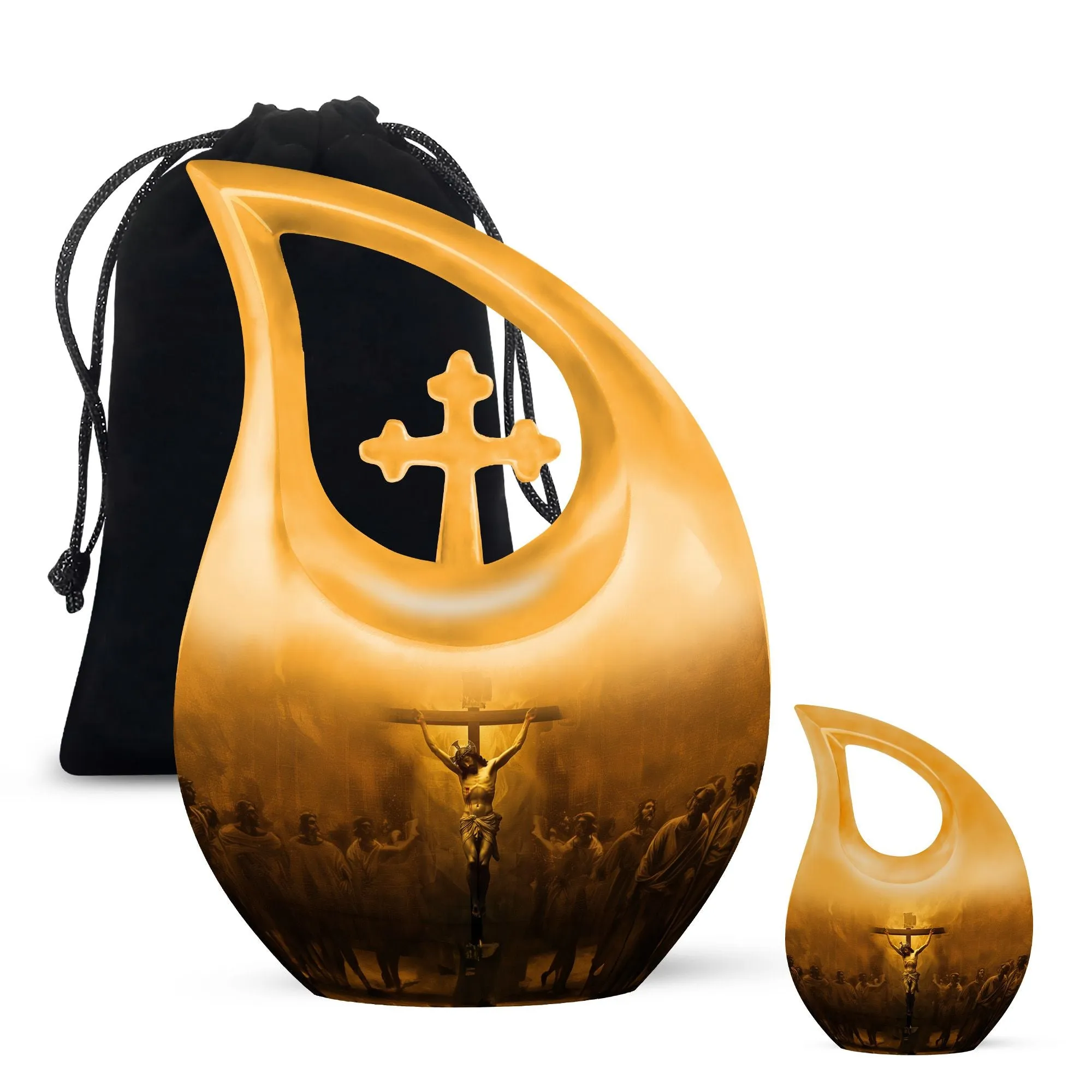 Jesus Cross Drop - Mini Memorial Tribute Container