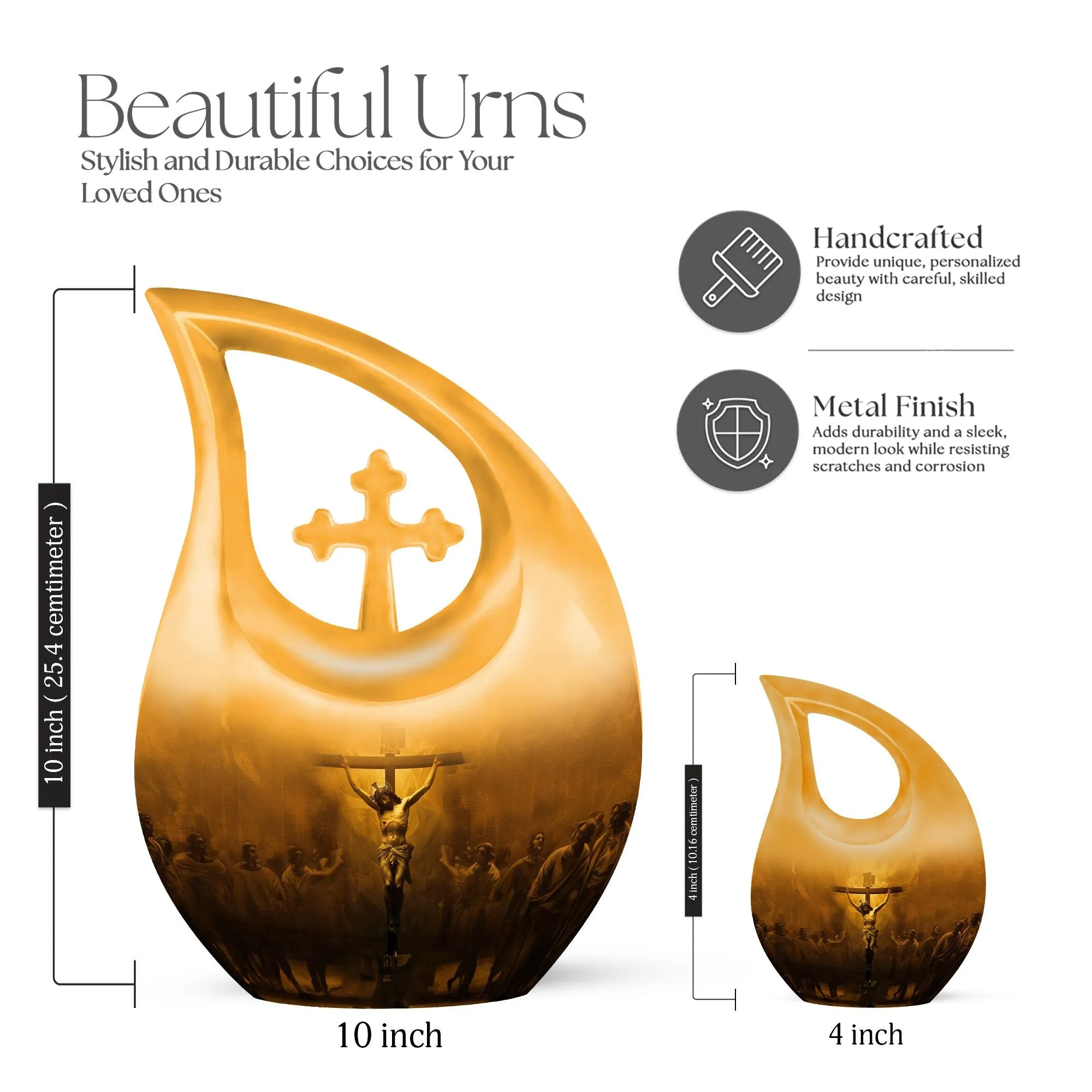 Jesus Cross Drop - Mini Memorial Tribute Container