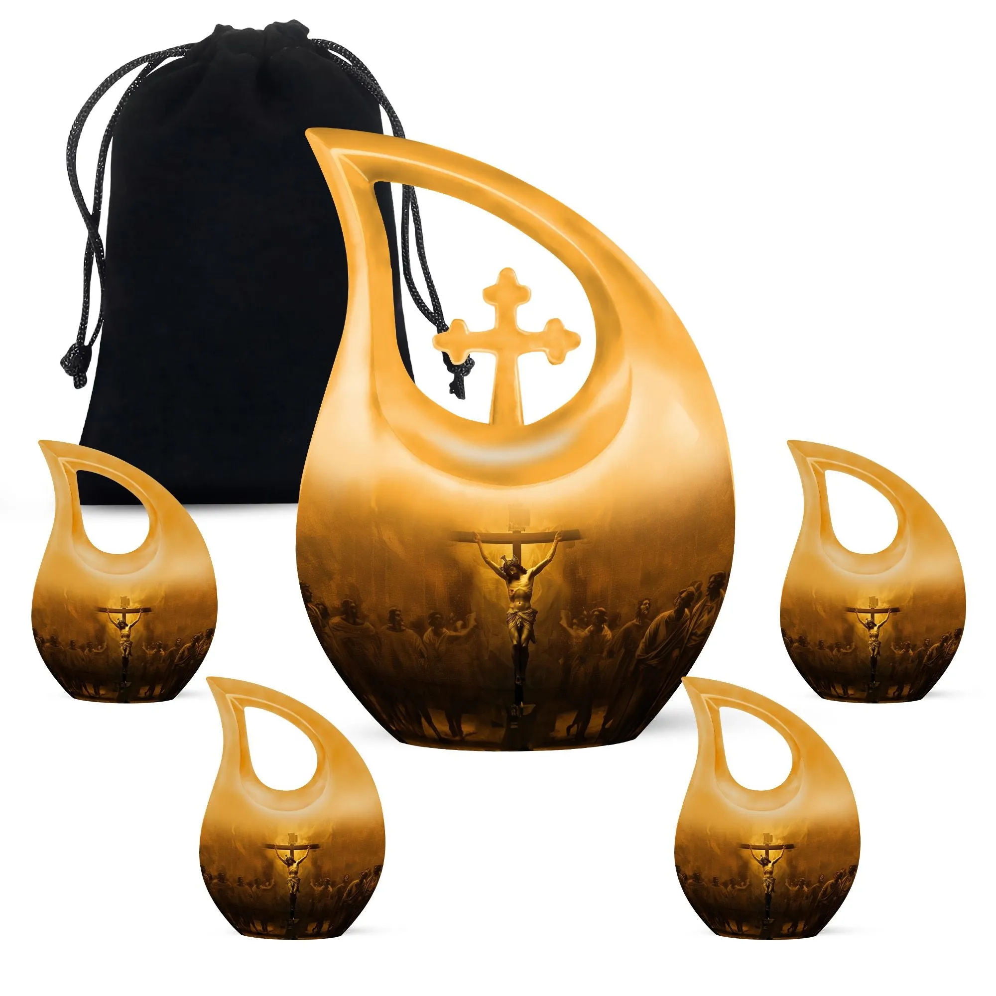 Jesus Cross Drop - Mini Memorial Tribute Container