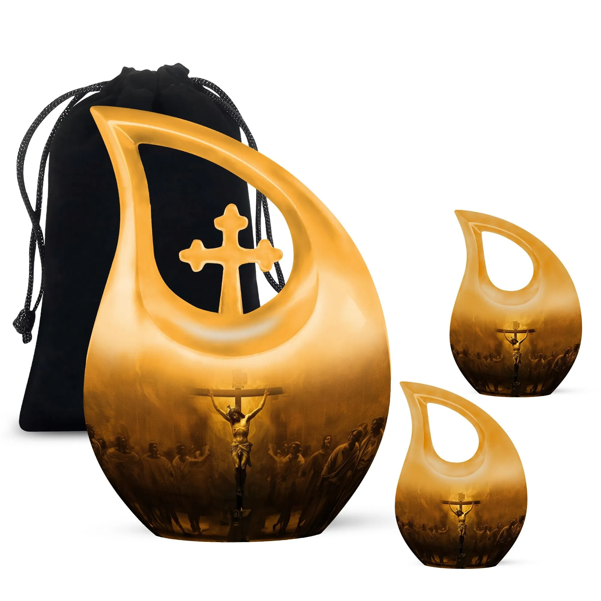 Jesus Cross Drop - Mini Memorial Tribute Container