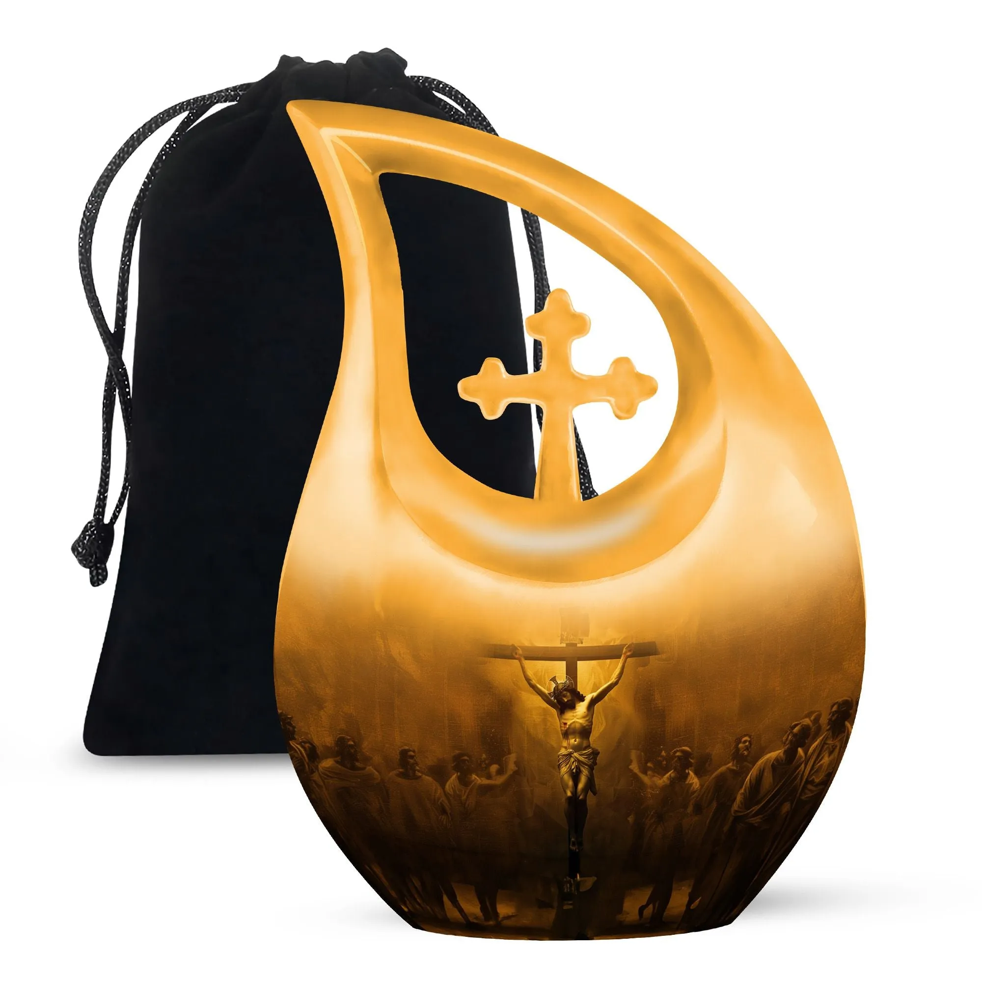Jesus Cross Drop - Mini Memorial Tribute Container