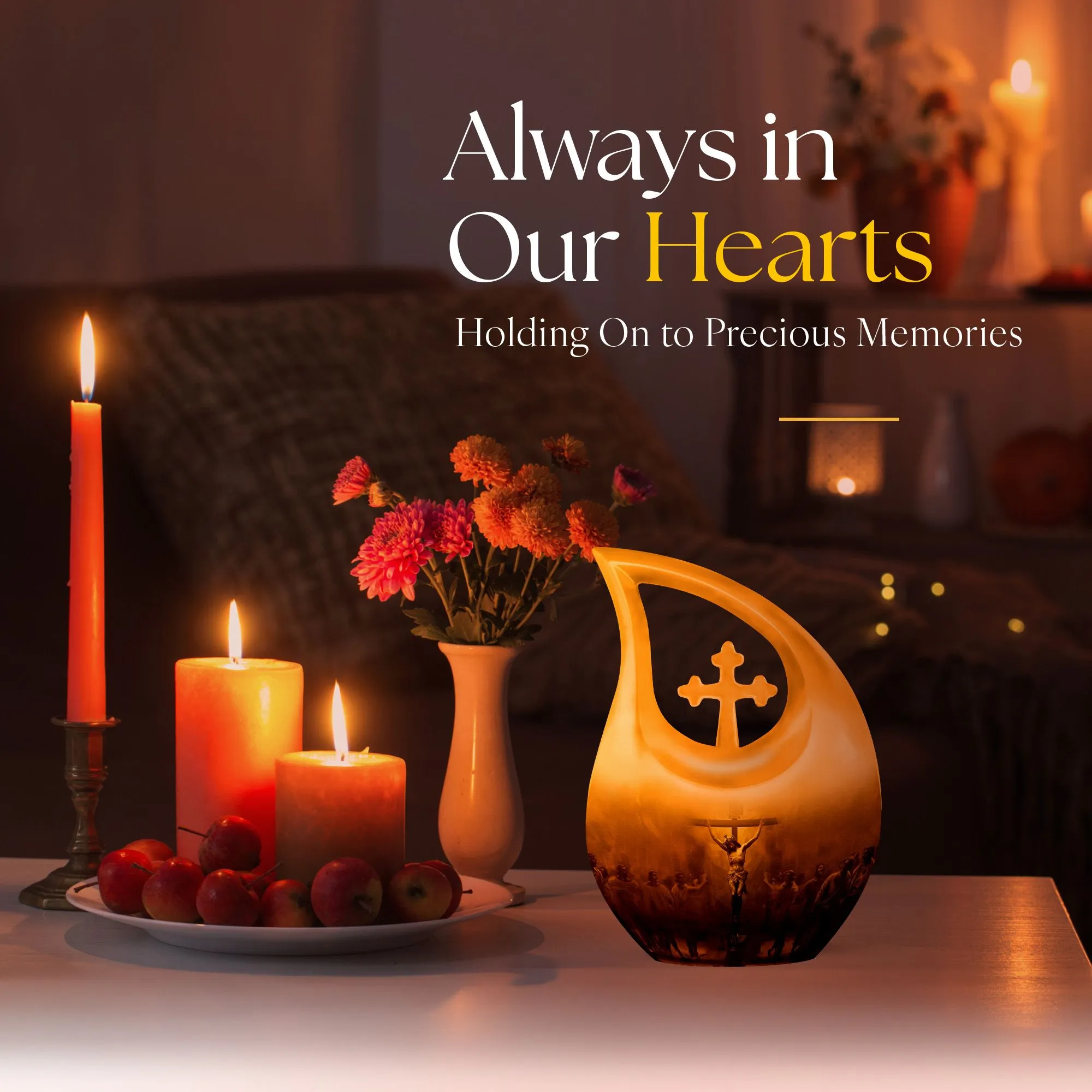 Jesus Cross Drop - Mini Memorial Tribute Container