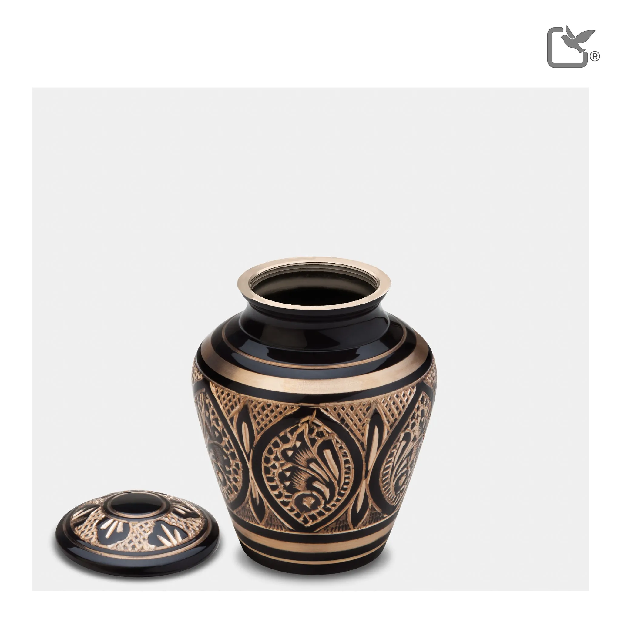Keepsake Black & Gold Cremation Urn - COMFORT by LoveUrns