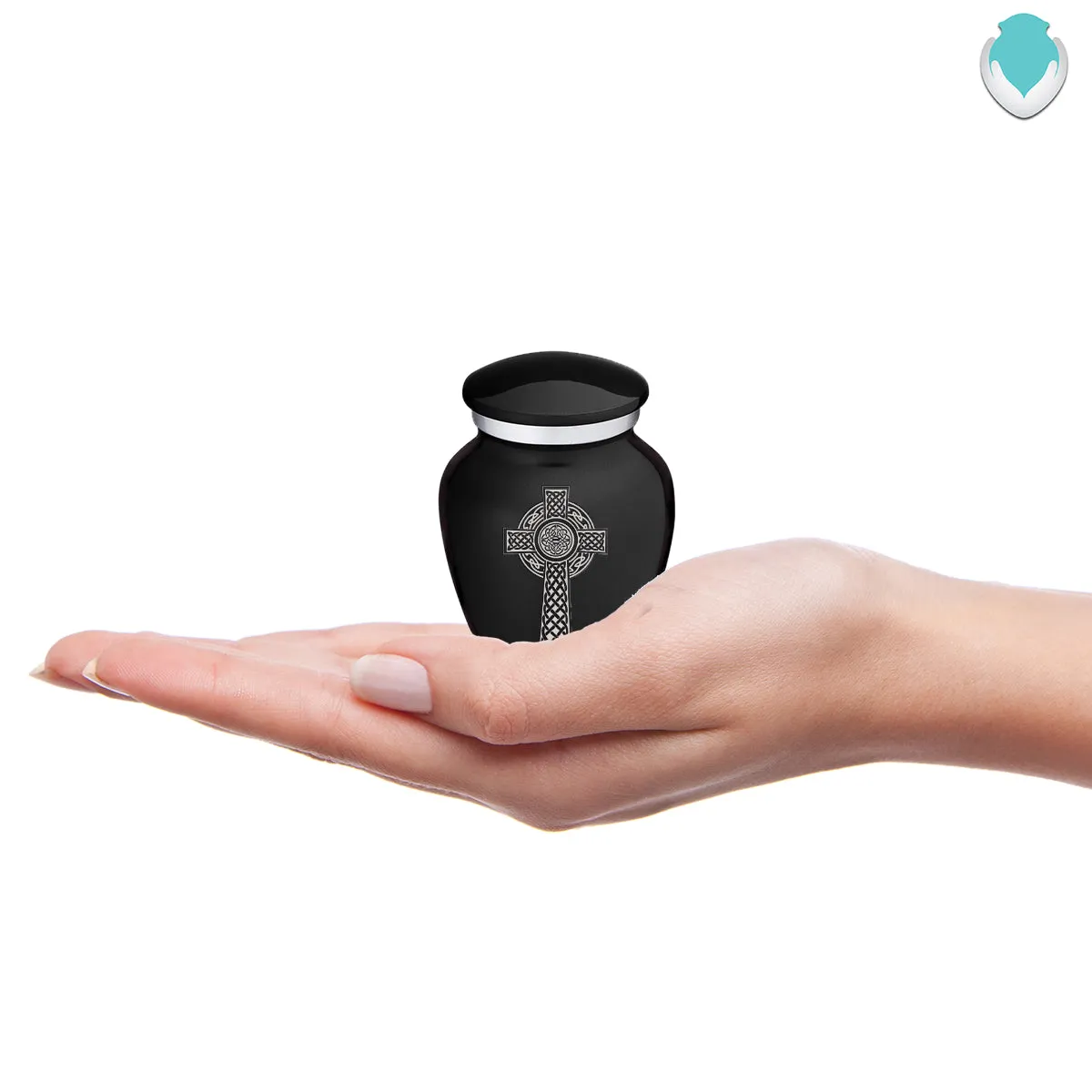 Keepsake Embrace Black Celtic Cross Cremation Urn