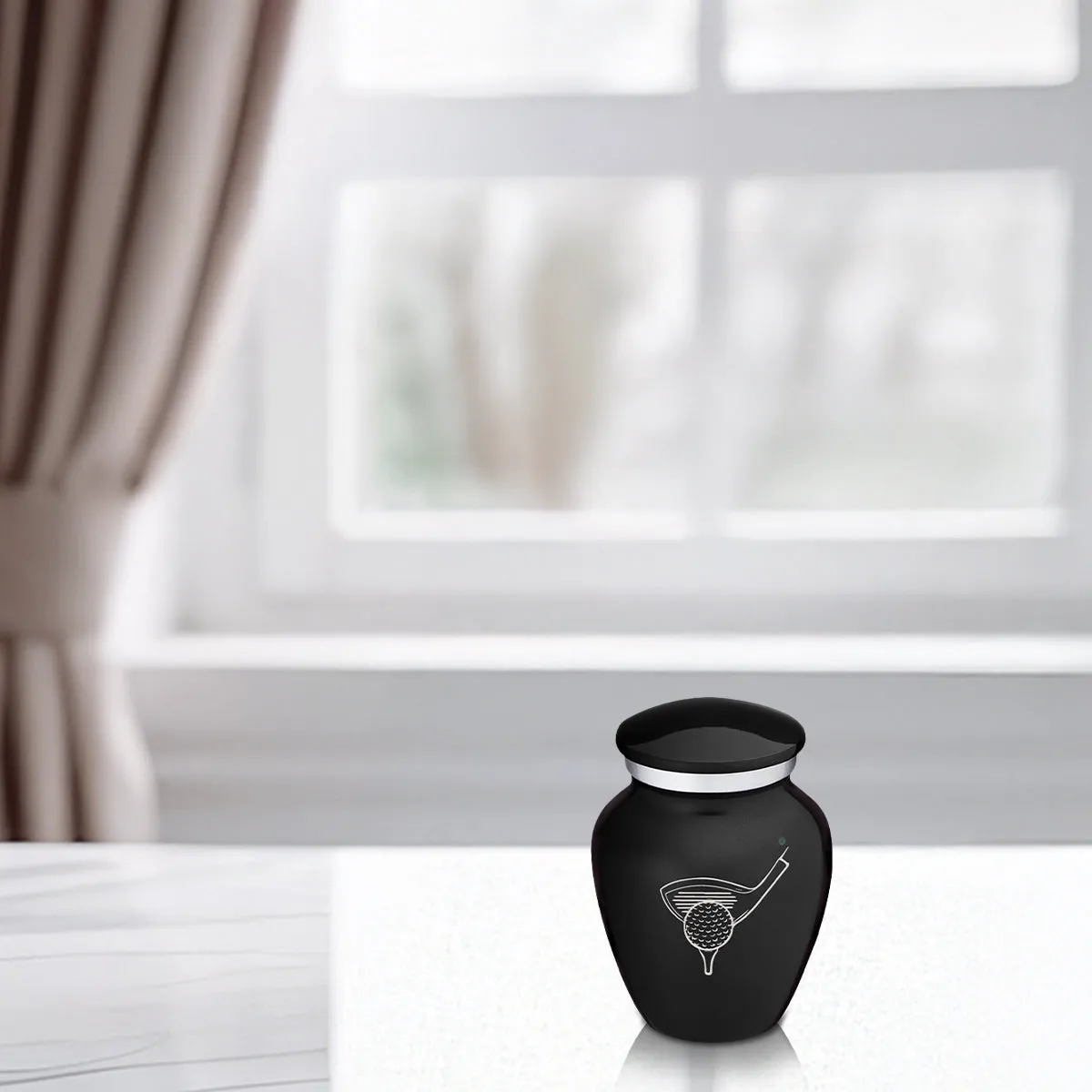 Keepsake Embrace Black Golfer Cremation Urn