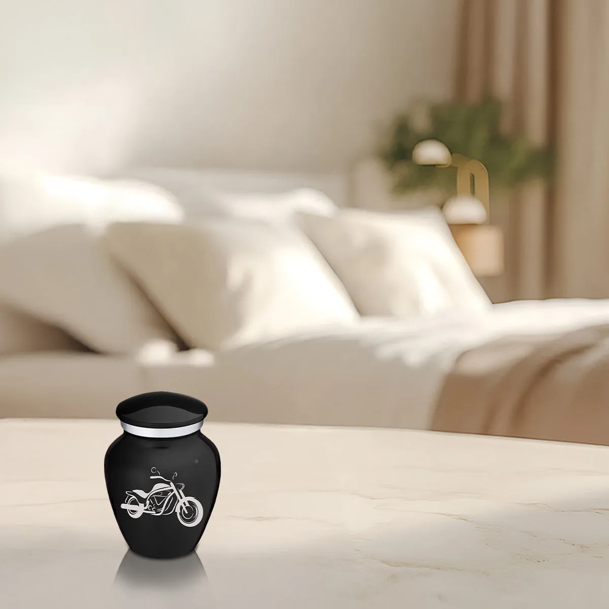 Keepsake Embrace Black Motorcycle Cremation Urn
