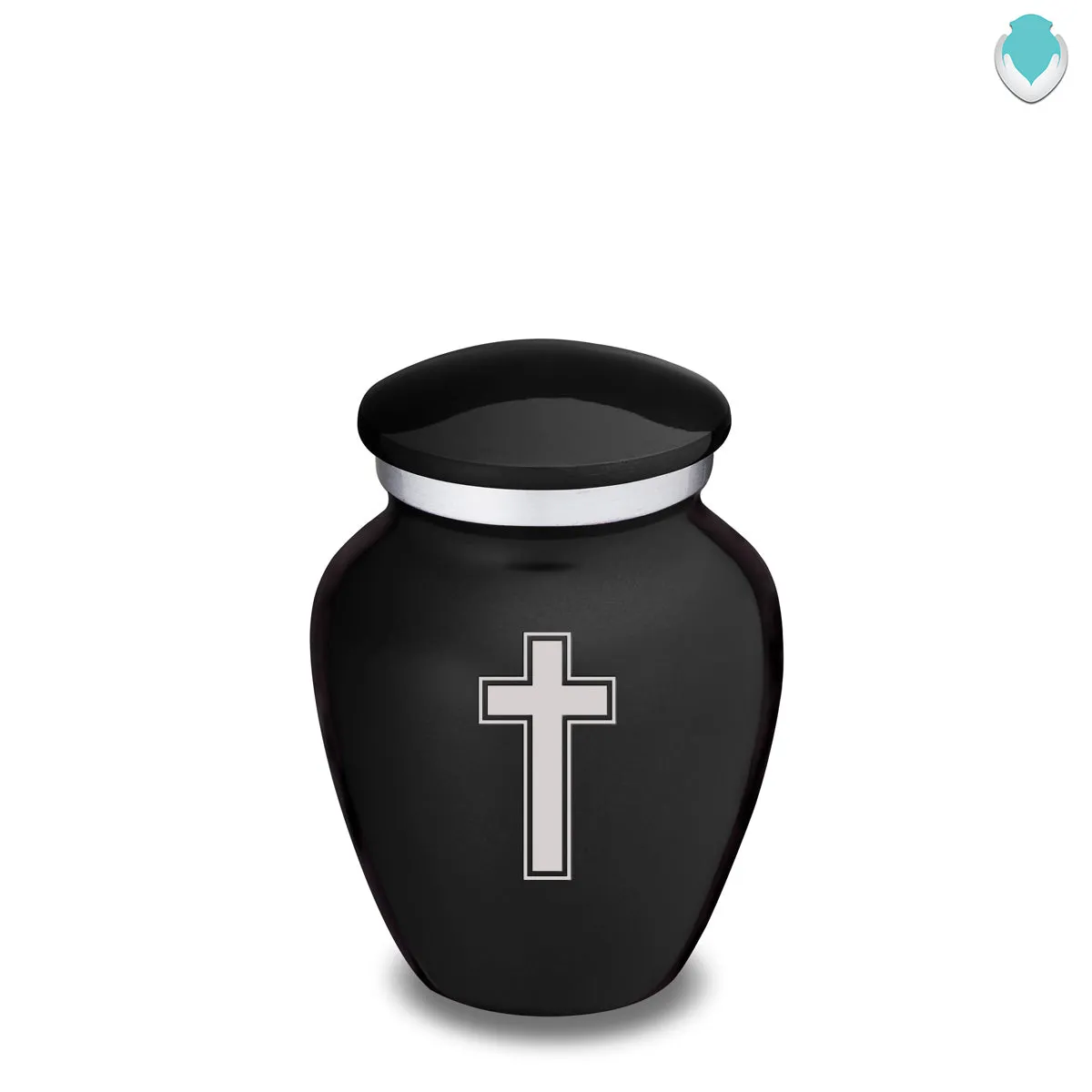 Keepsake Embrace Black Simple Cross Cremation Urn