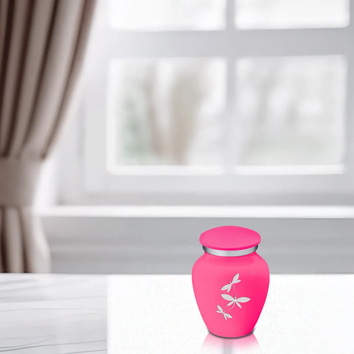 Keepsake Embrace Bright Pink Dragonflies Cremation Urn