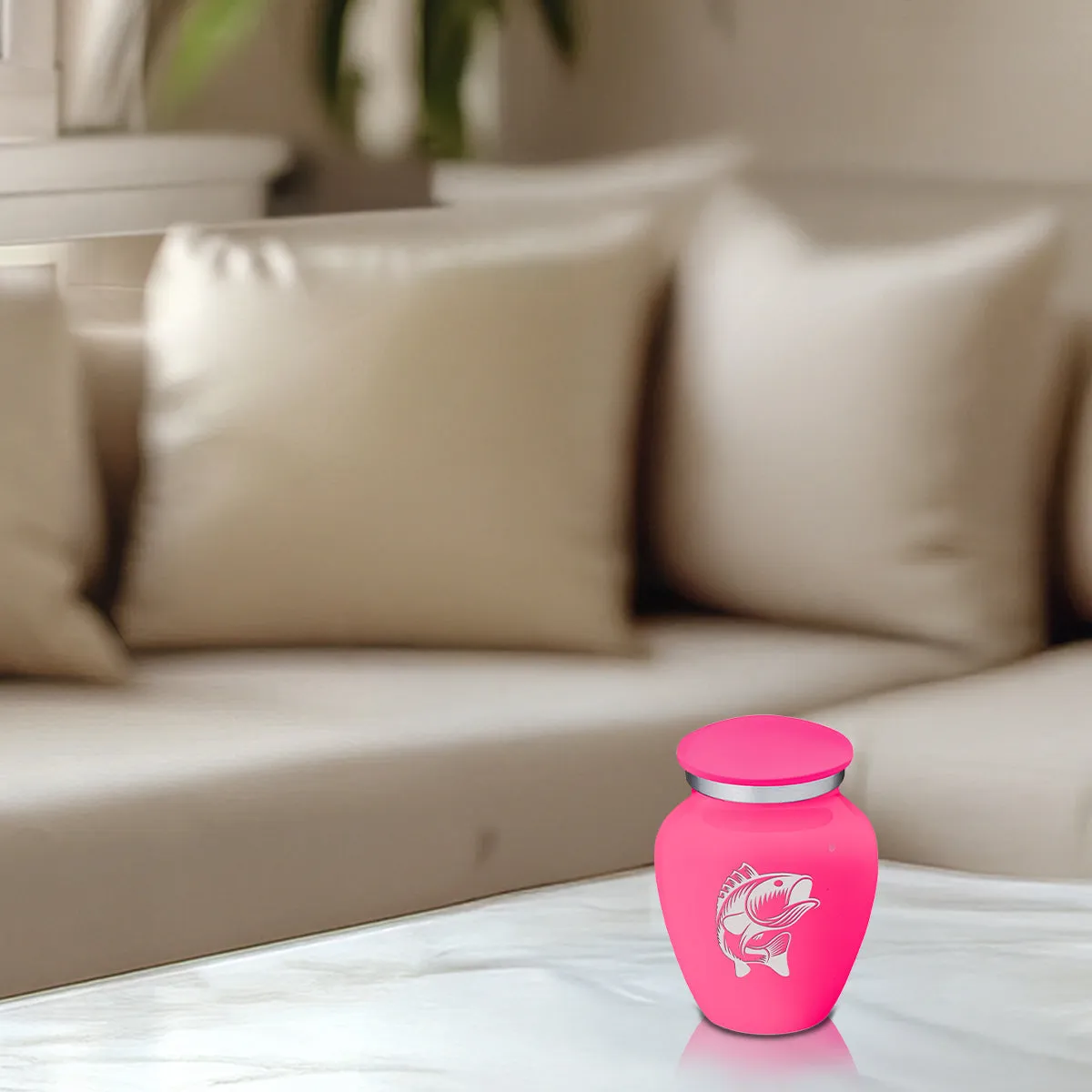 Keepsake Embrace Bright Pink Fish Cremation Urn