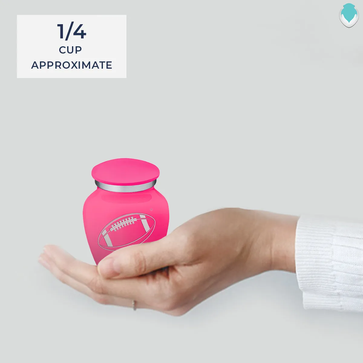 Keepsake Embrace Bright Pink Football Cremation Urn