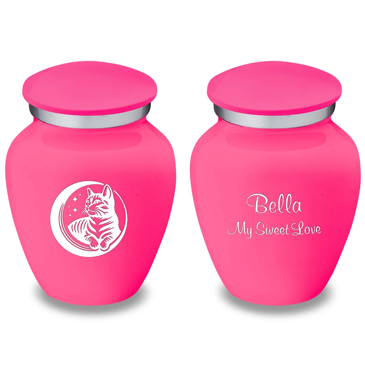 Keepsake Embrace Bright Pink Pet Cute Cat Cremation Urn