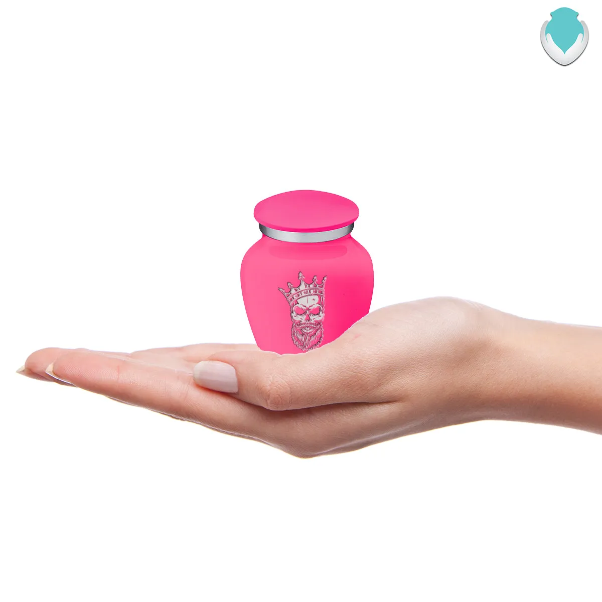 Keepsake Embrace Bright Pink Skull Cremation Urn