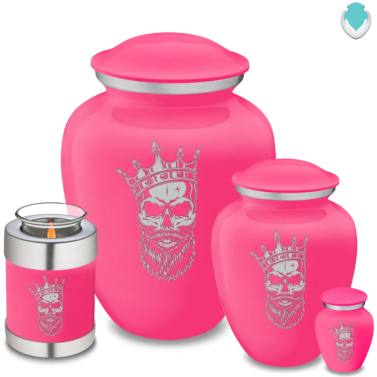 Keepsake Embrace Bright Pink Skull Cremation Urn