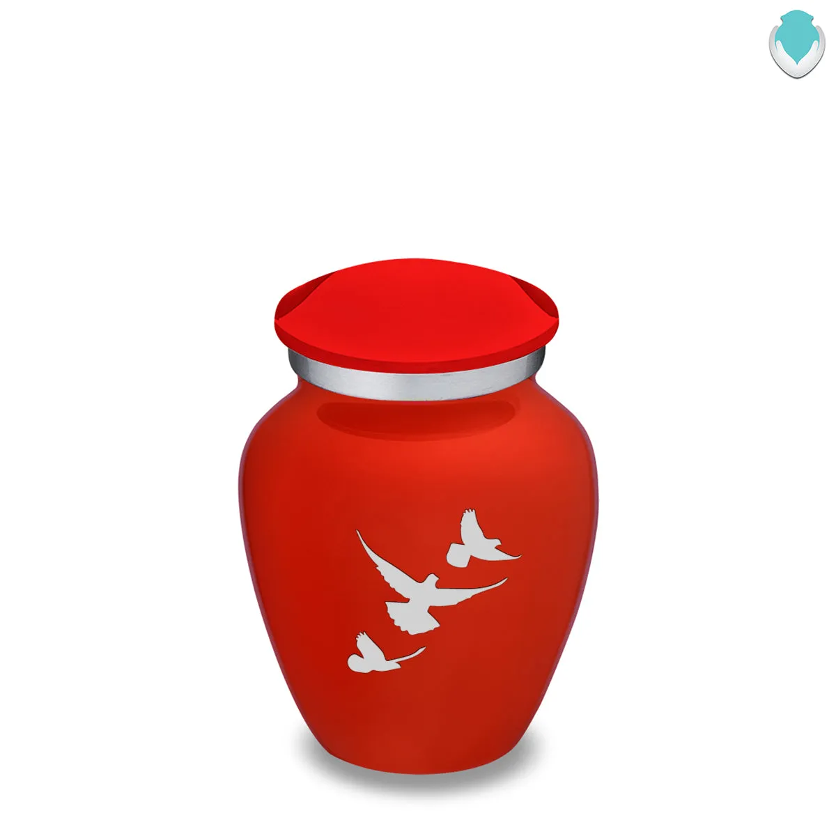 Keepsake Embrace Bright Red Doves Cremation Urn