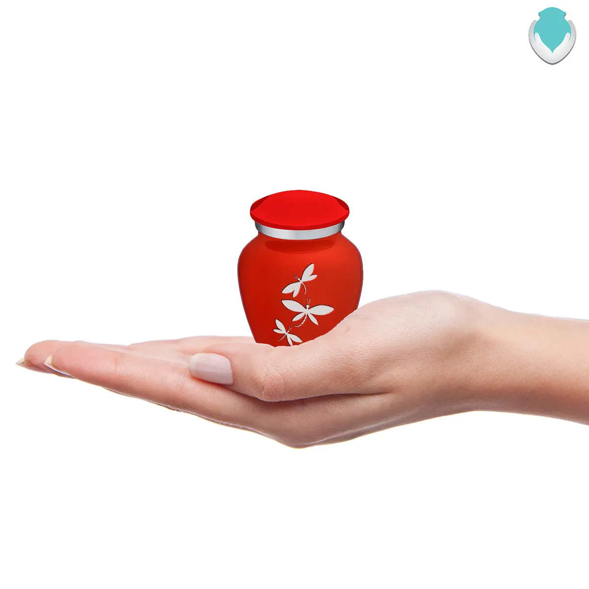 Keepsake Embrace Bright Red Dragonflies Cremation Urn