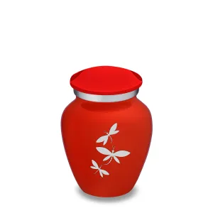 Keepsake Embrace Bright Red Dragonflies Cremation Urn