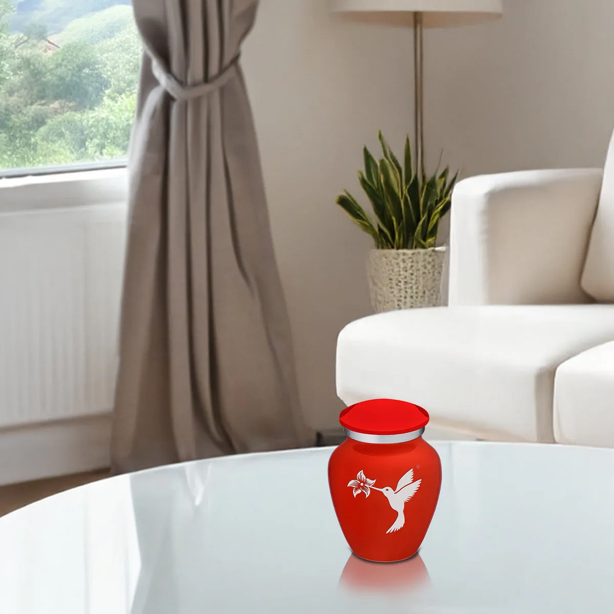 Keepsake Embrace Bright Red Hummingbird Cremation Urn