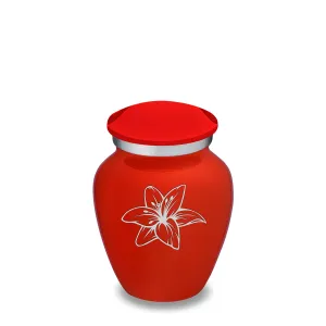 Keepsake Embrace Bright Red Lily Cremation Urn