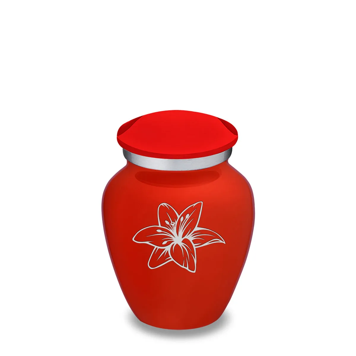 Keepsake Embrace Bright Red Lily Cremation Urn