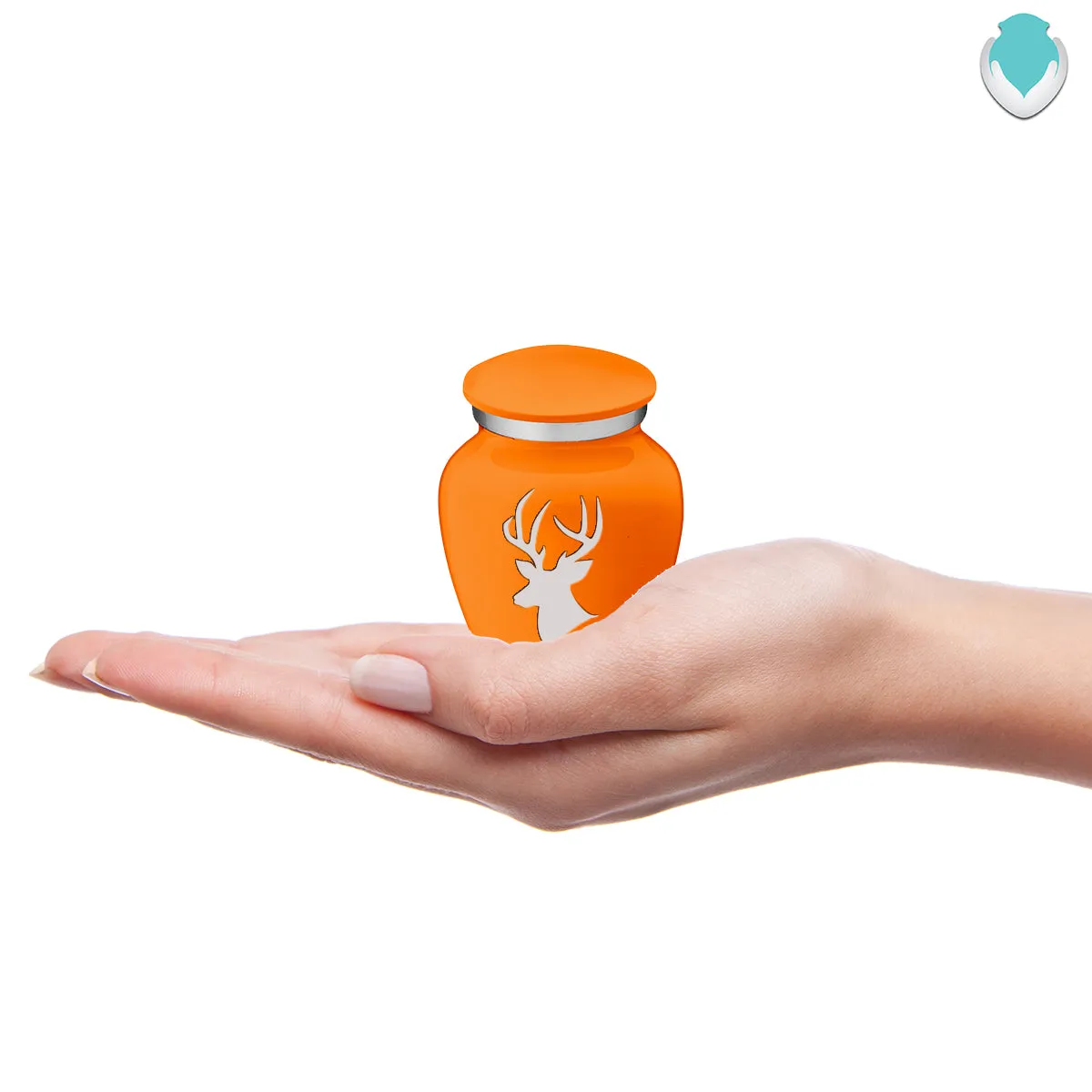 Keepsake Embrace Burnt Orange Deer Cremation Urn