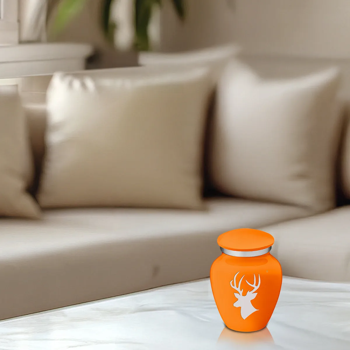 Keepsake Embrace Burnt Orange Deer Cremation Urn