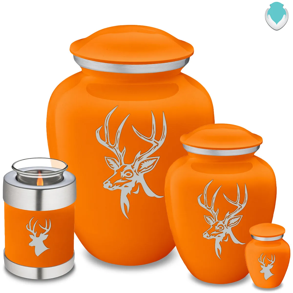 Keepsake Embrace Burnt Orange Deer Cremation Urn