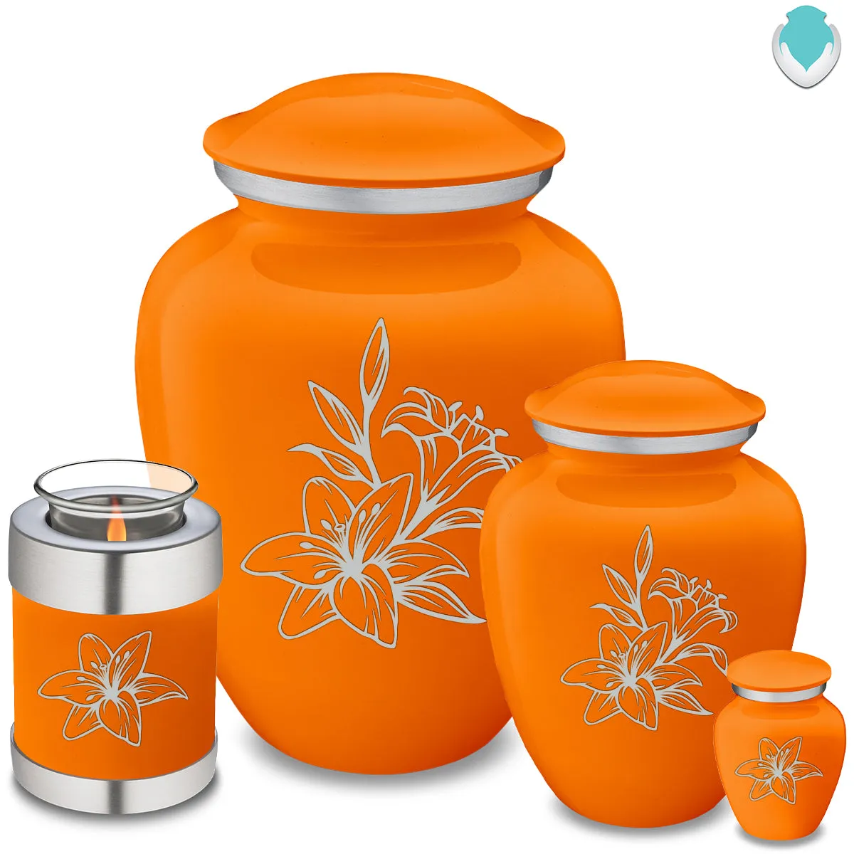 Keepsake Embrace Burnt Orange Lily Cremation Urn