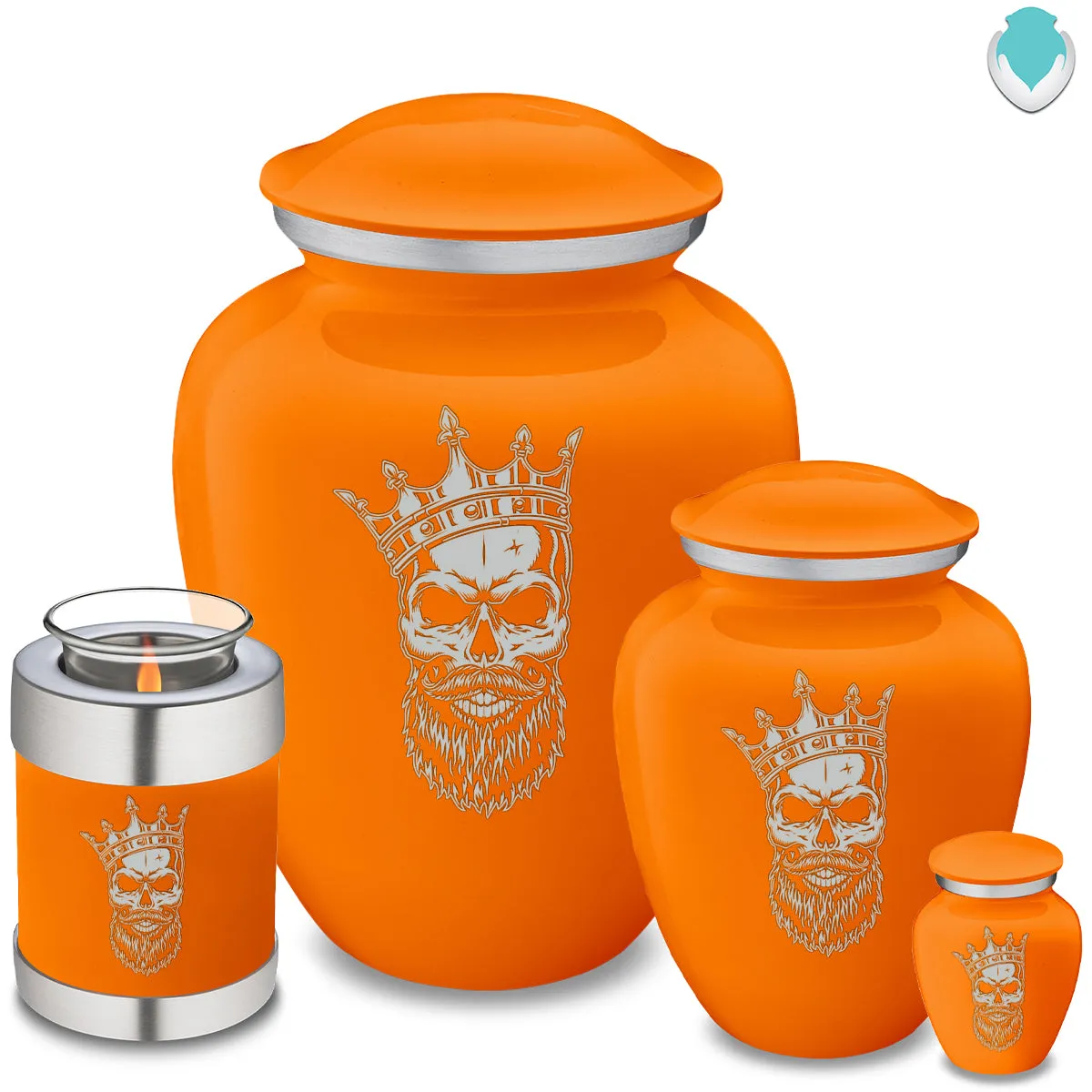 Keepsake Embrace Burnt Orange Skull Cremation Urn