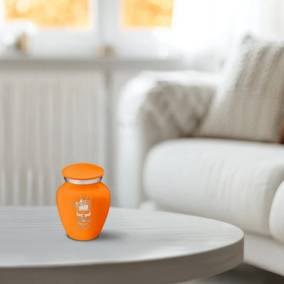 Keepsake Embrace Burnt Orange Skull Cremation Urn
