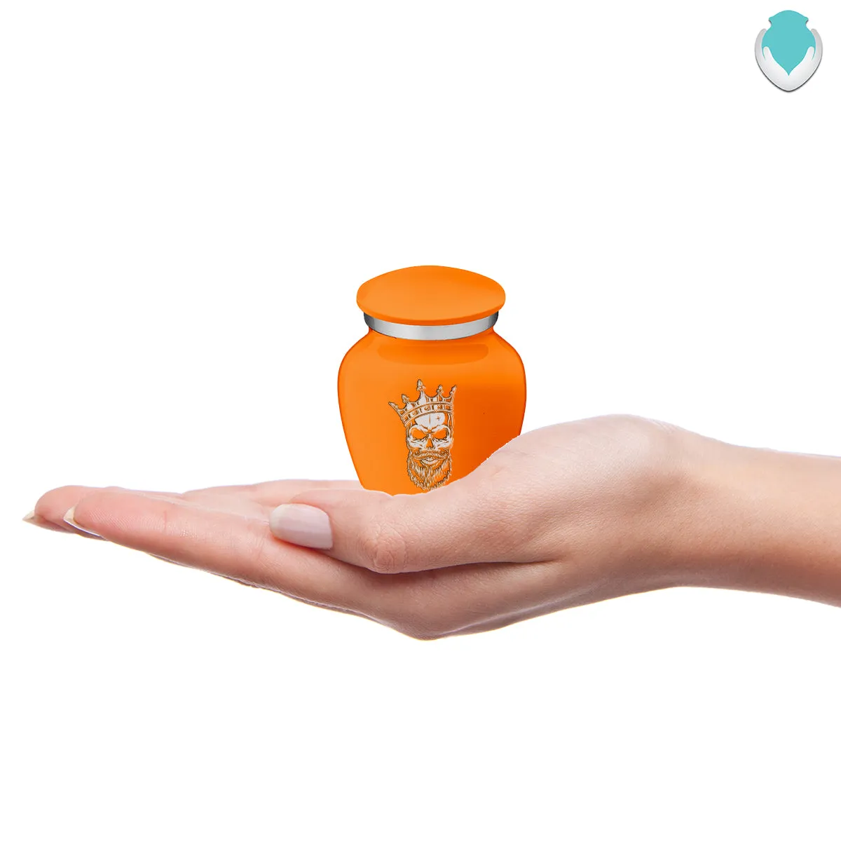 Keepsake Embrace Burnt Orange Skull Cremation Urn
