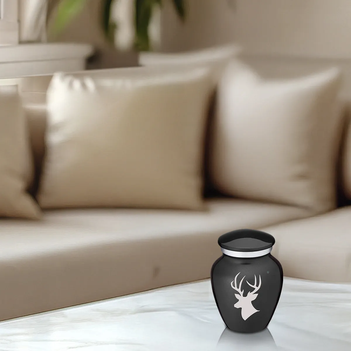 Keepsake Embrace Charcoal Deer Cremation Urn