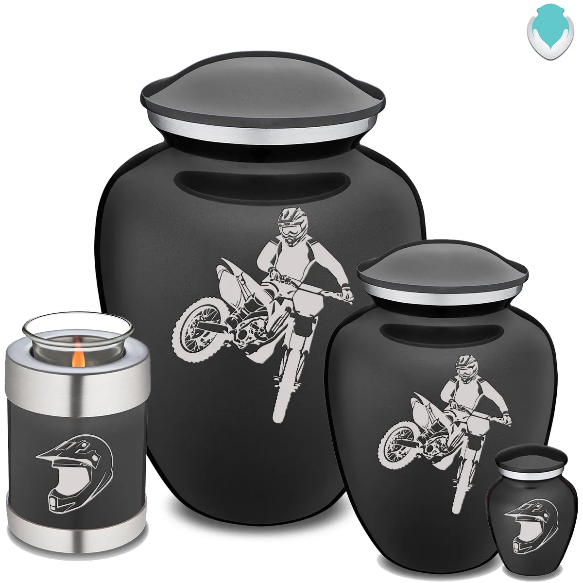 Keepsake Embrace Charcoal Dirt Bike Cremation Urn