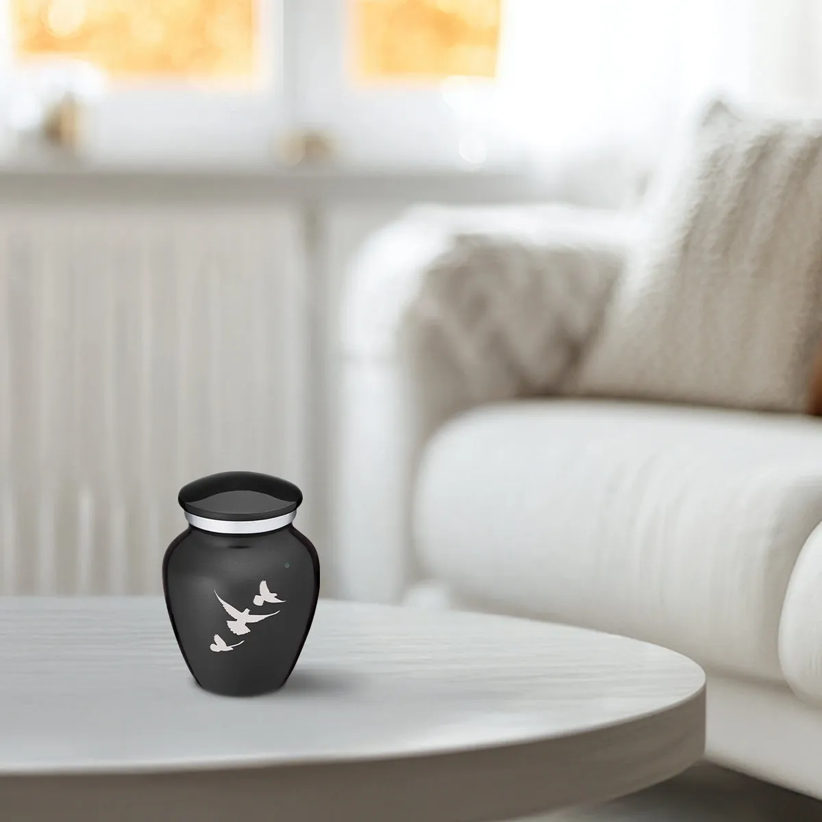 Keepsake Embrace Charcoal Doves Cremation Urn