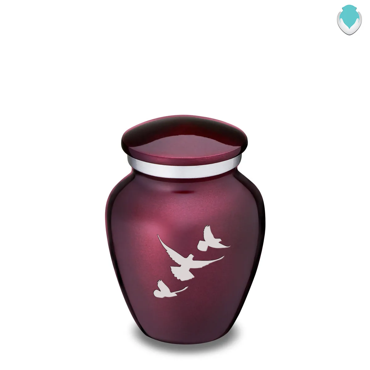 Keepsake Embrace Cherry Purple Doves Cremation Urn