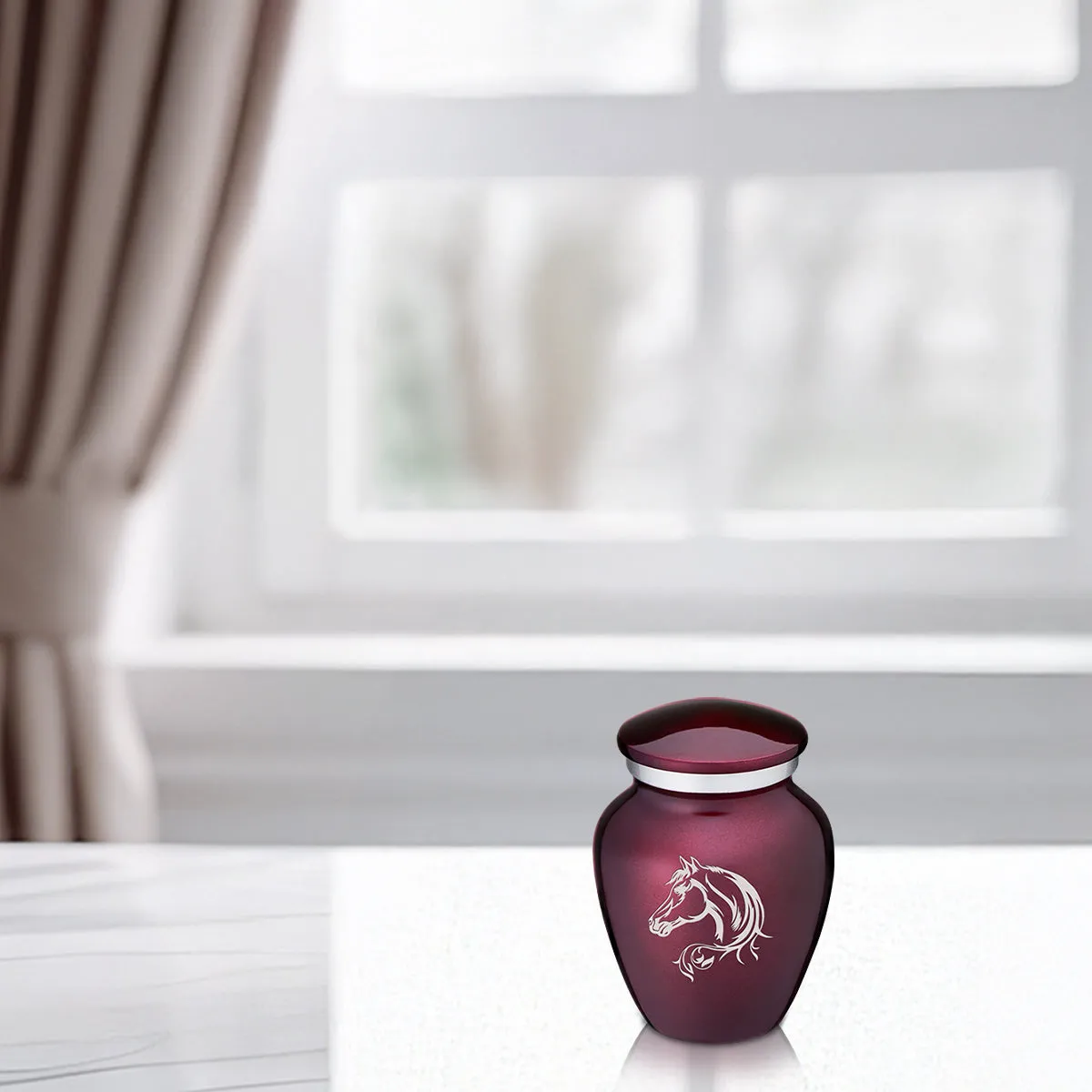 Keepsake Embrace Cherry Purple Horse Cremation Urn