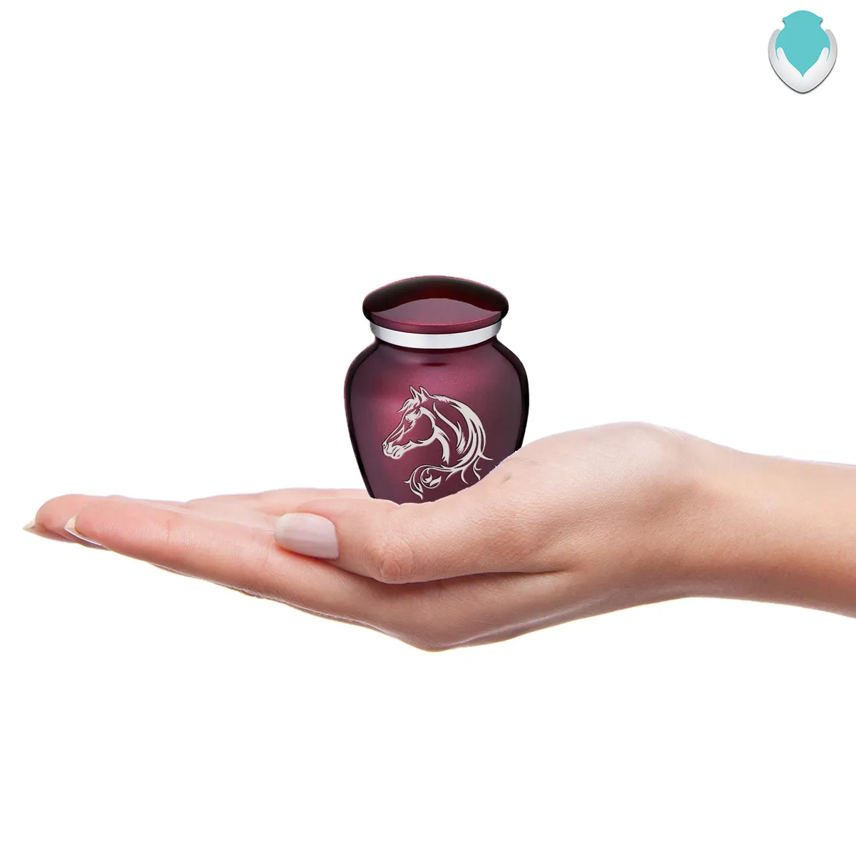 Keepsake Embrace Cherry Purple Horse Cremation Urn