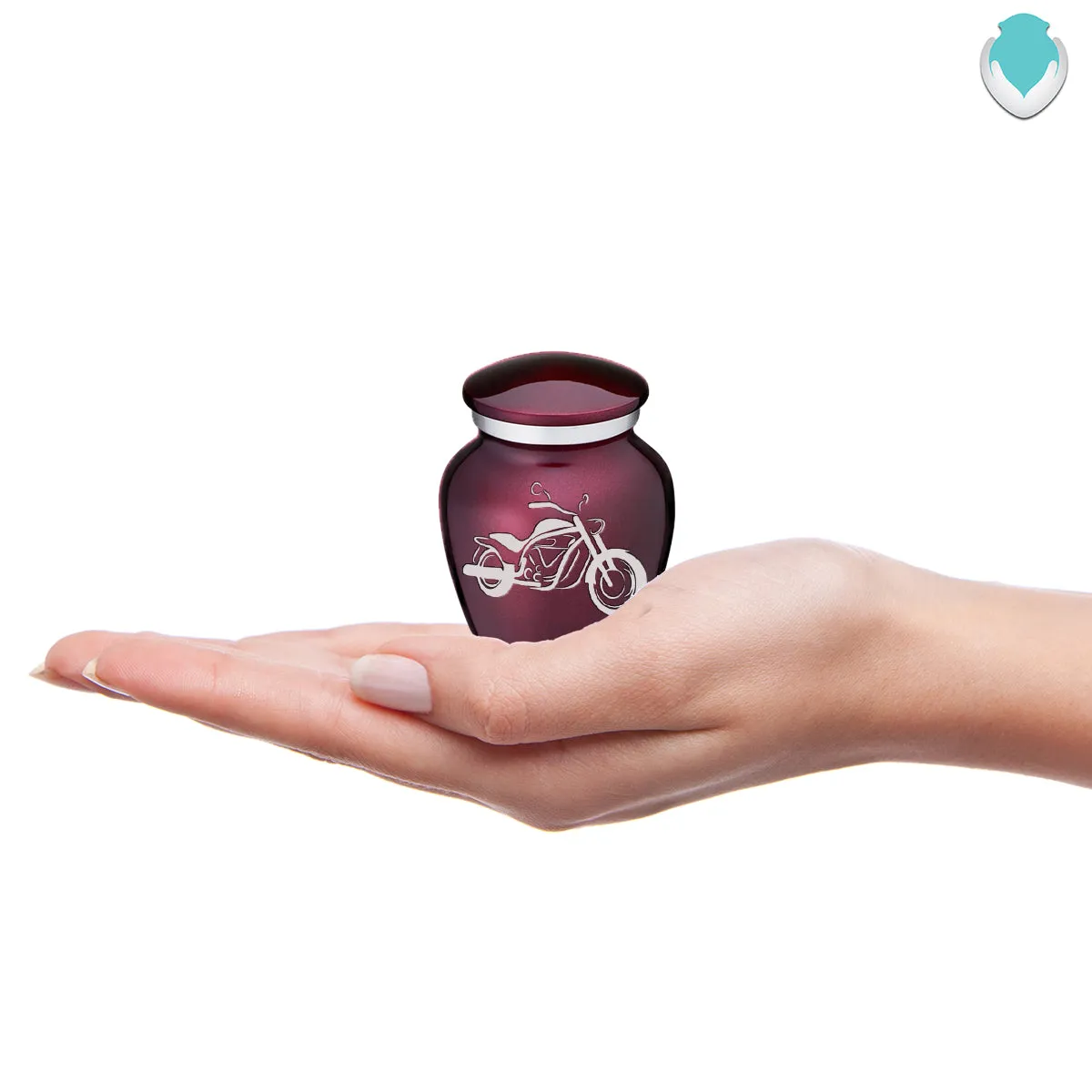 Keepsake Embrace Cherry Purple Motorcycle Cremation Urn