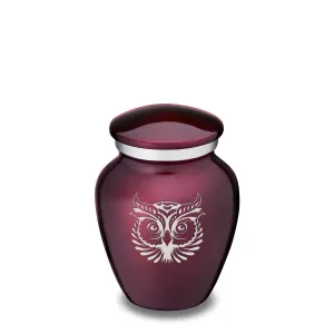 Keepsake Embrace Cherry Purple Owl Cremation Urn