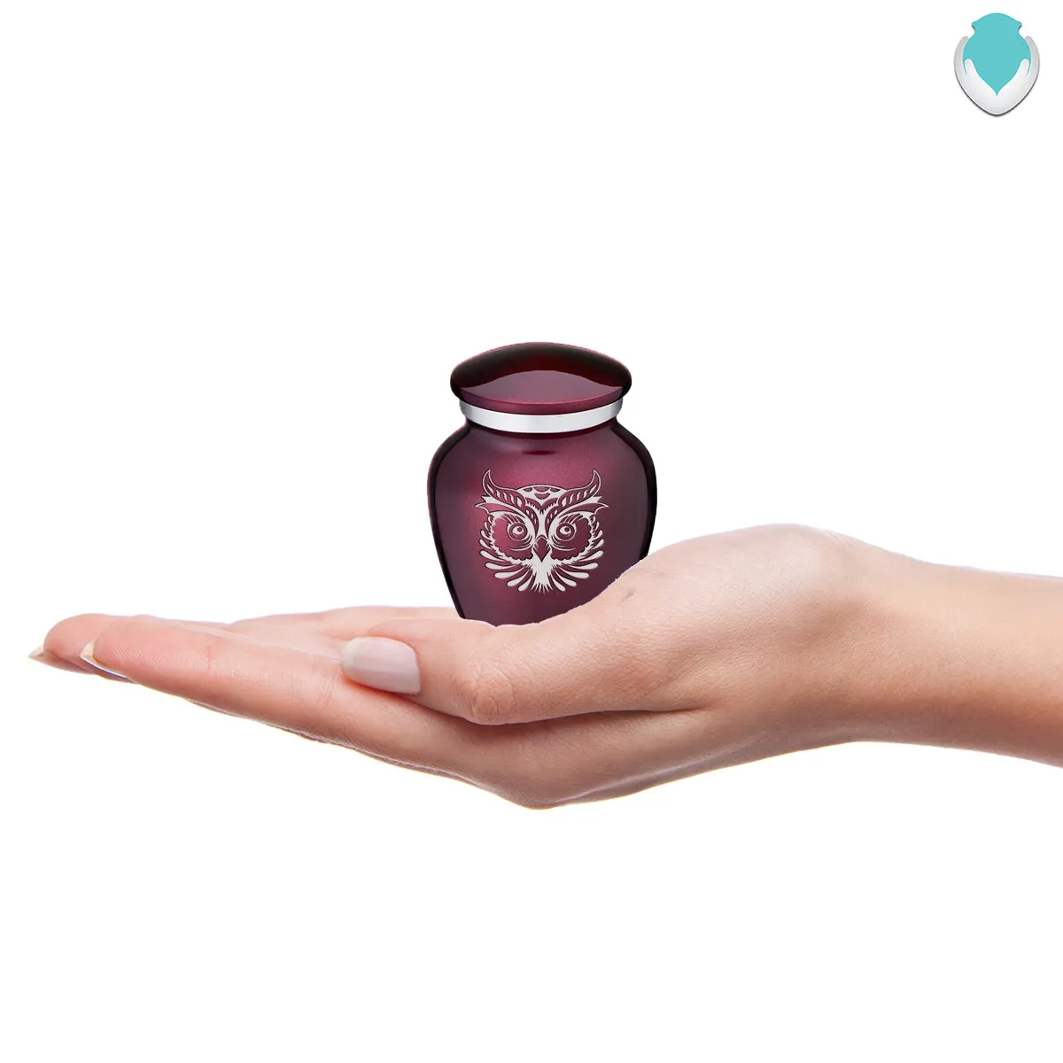 Keepsake Embrace Cherry Purple Owl Cremation Urn