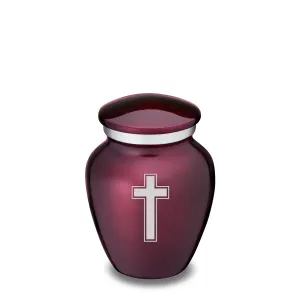 Keepsake Embrace Cherry Purple Simple Cross Cremation Urn