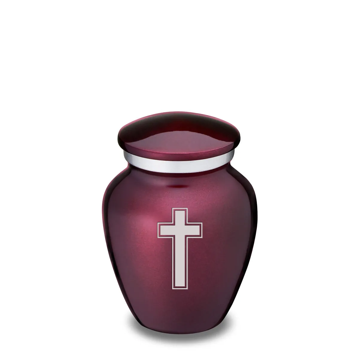 Keepsake Embrace Cherry Purple Simple Cross Cremation Urn