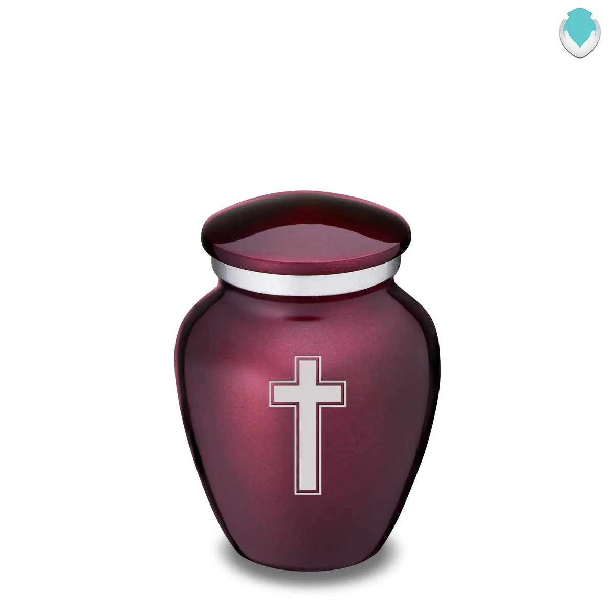 Keepsake Embrace Cherry Purple Simple Cross Cremation Urn