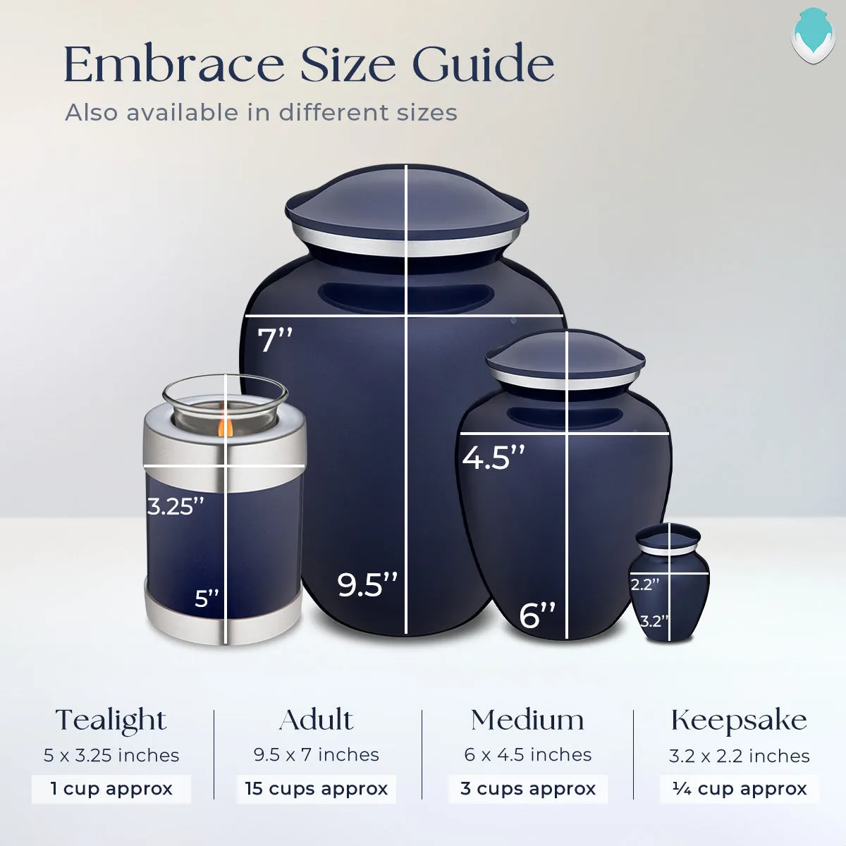 Keepsake Embrace Cobalt Blue Angel Cremation Urn