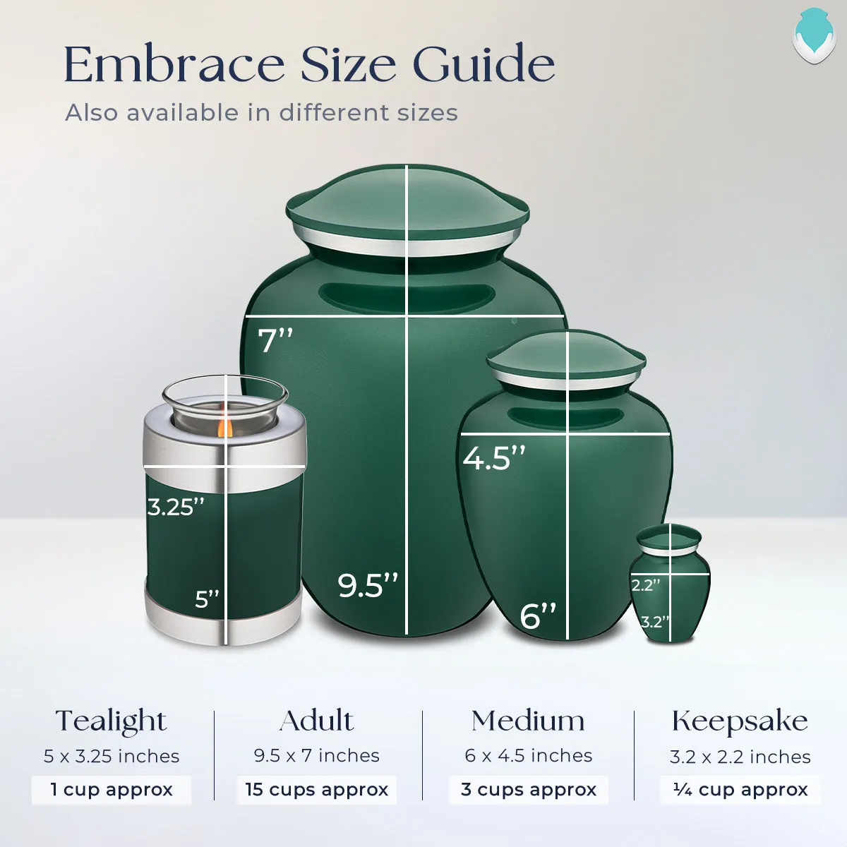 Keepsake Embrace Green Angel Cremation Urn