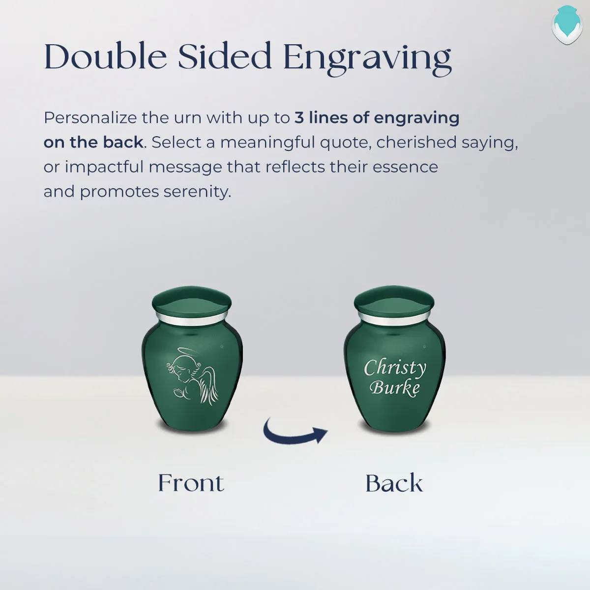 Keepsake Embrace Green Angel Cremation Urn