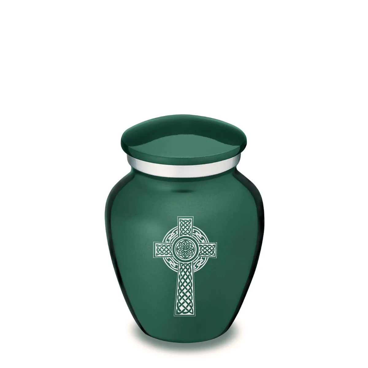 Keepsake Embrace Green Celtic Cross Cremation Urn
