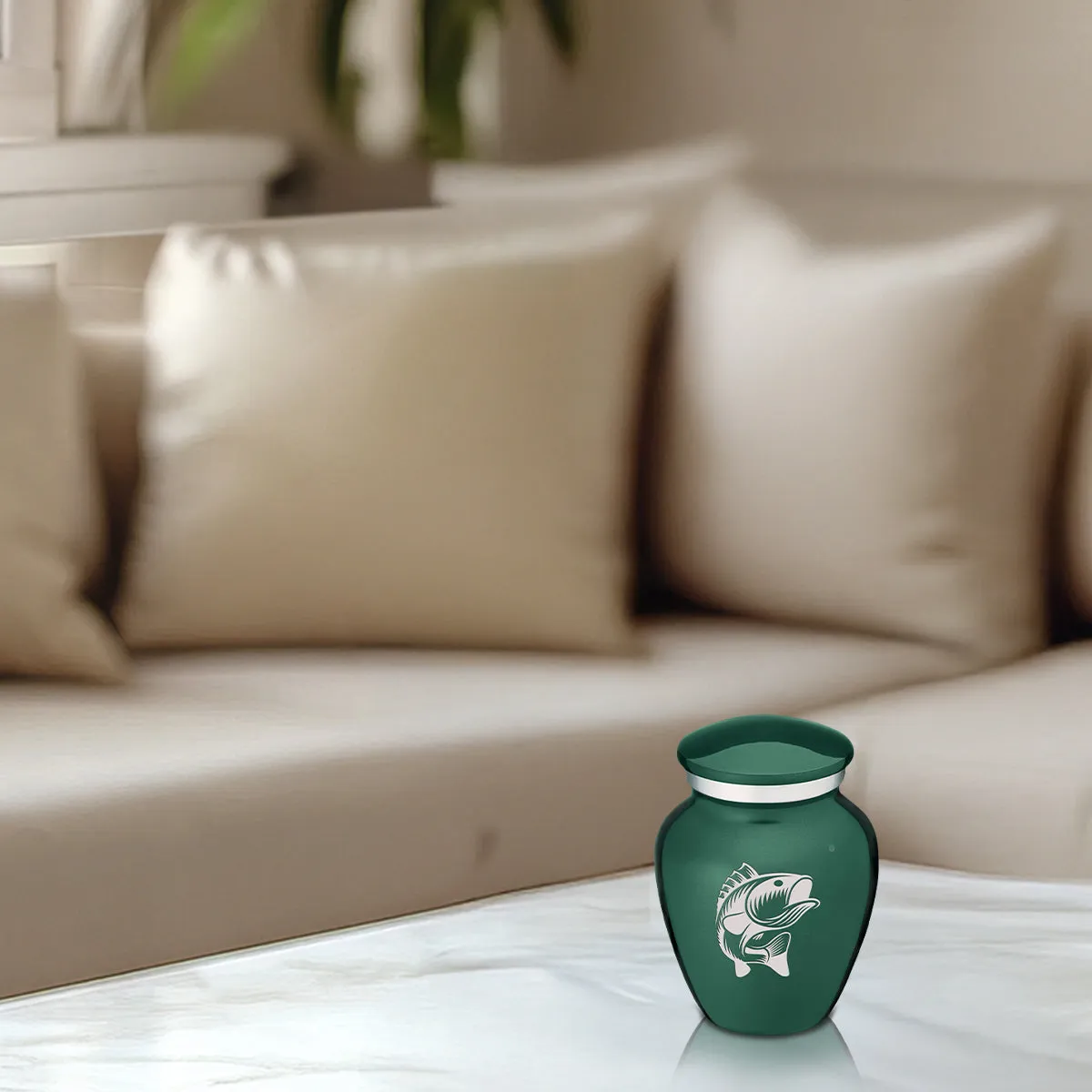Keepsake Embrace Green Fish Cremation Urn
